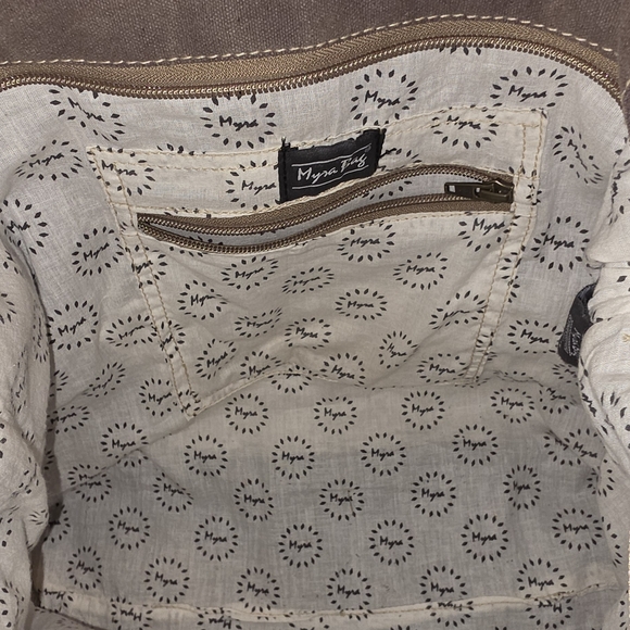 Myra Bag Brown and Gray Tote - Picture 6 of 11